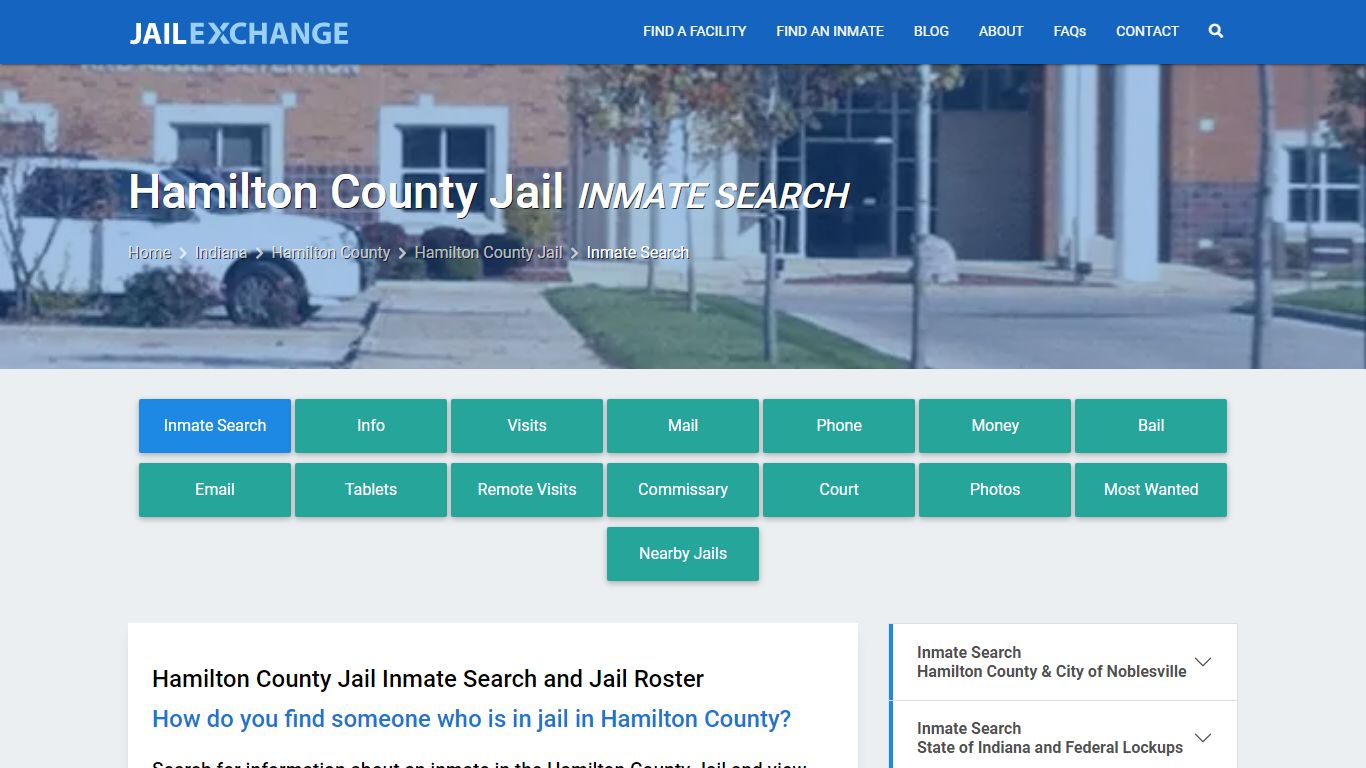 Inmate Search: Roster & Mugshots - Hamilton County Jail, IN - Jail Exchange